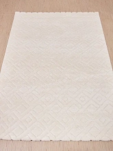 Ковер длинноворсовый в спальню Sofia 0E426A White-White