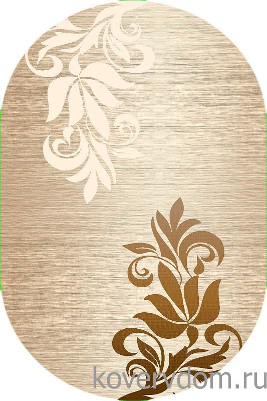 Шерстяной рельефный ковер Hunnu Relief 6A970-130SO ОВАЛ