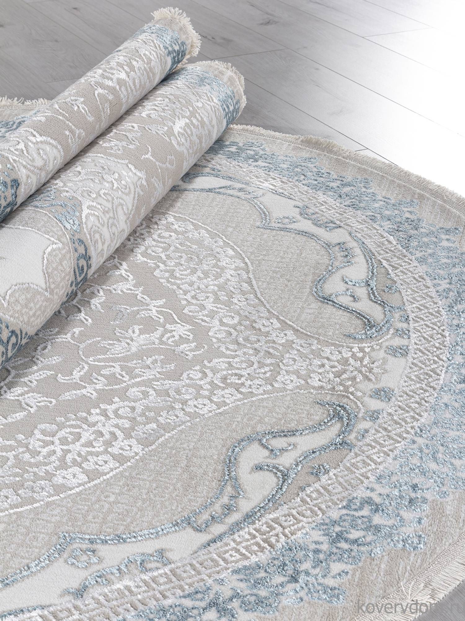 Ковер EFSAN Q010A CREAM SHRINK / BLUE FDY Овал