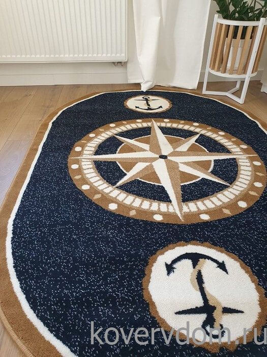 Ковер Морской ОВАЛ темно-синий Ковер Морской ОВАЛ темно-синий