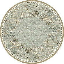 Современный рельефный ковер серый из вискозы GENOVA R 38262 6525 90 КРУГ