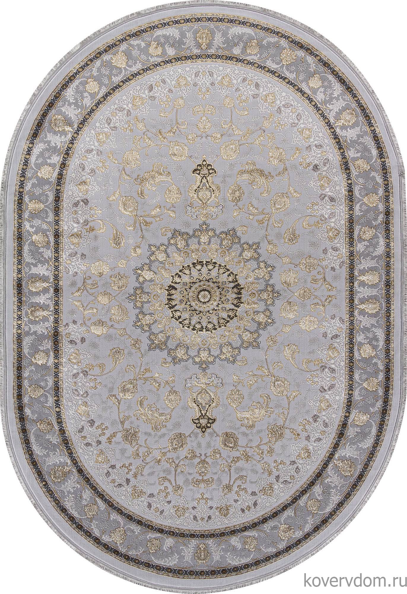 Ковер DELINA A051A LIGHT GREY SHRINK / DARK GREY SHRINK Овал