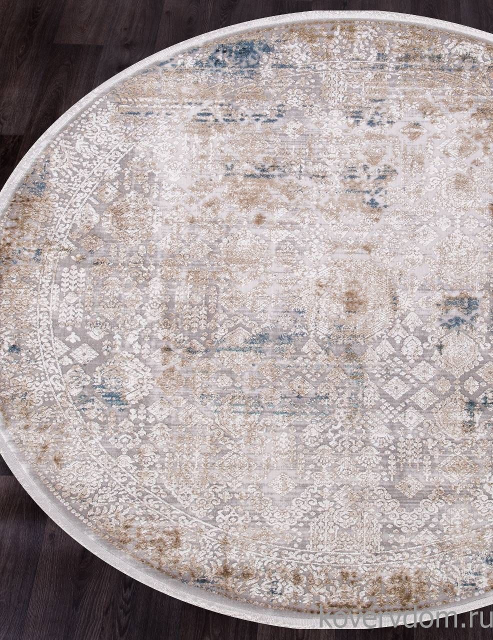 Ковер ALLURES 12025 CREAM / BLUE Круг Ковер ALLURES 12025 CREAM / BLUE Круг