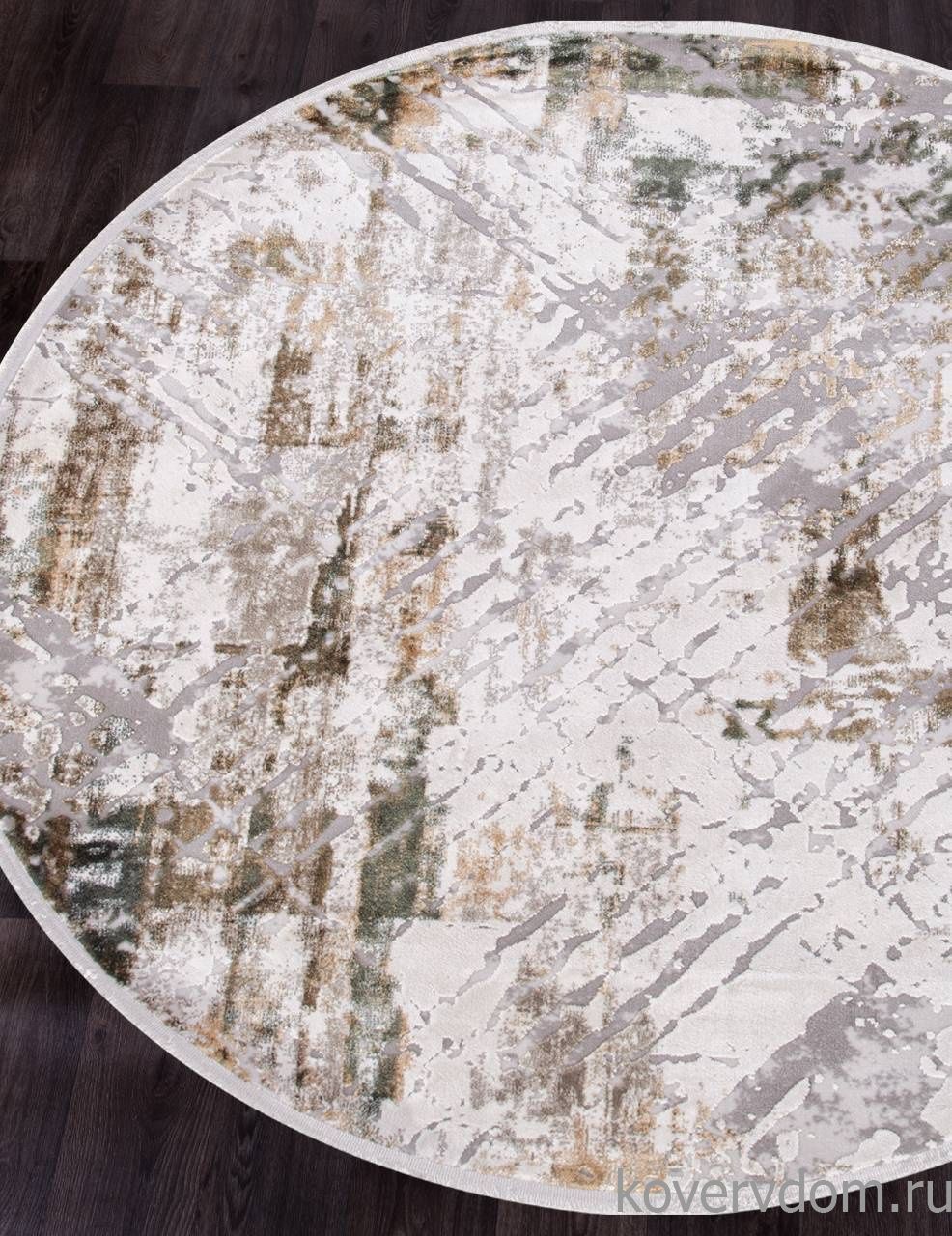 Ковер ALLURES 12123 CREAM / GREEN Круг Ковер ALLURES 12123 CREAM / GREEN Круг
